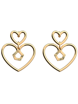 Boucles d'Oreilles Doré Girafe Coeur Les Georgettes | UB Bijoux