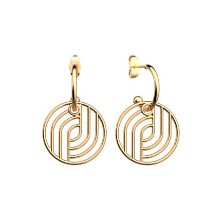 Boucles d'Oreilles Dorées Moderne Les Georgettes | UB Bijoux