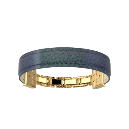 Bracelet Doré Twist Cuir Ecailles Pétrole Les Georgettes | UB Bijoux