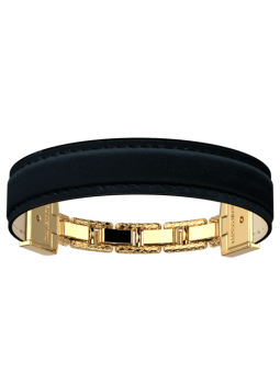 Bracelet Doré Twist Cuir Noir Les Georgettes | UB Bijoux