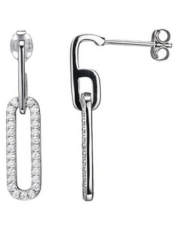 Boucles d'Oreilles Argent et Oxydes de Zirconium Charles Garnier | UB Bijoux