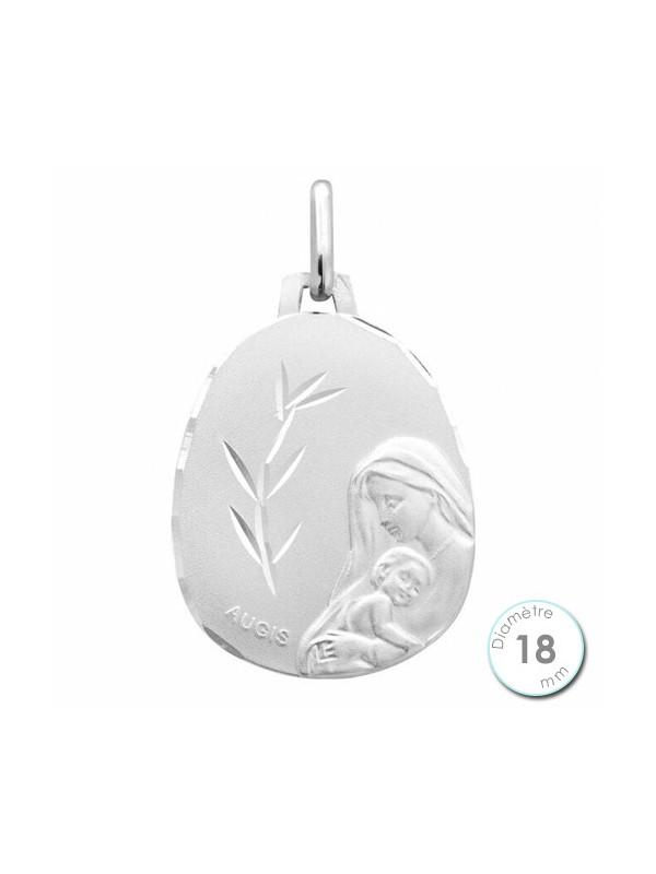 Médaille de baptême Vierge à l'enfant en Or - Augis