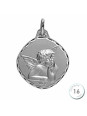 Médaille De Baptême Ange Or Blanc 750 - Augis | UB Bijoux