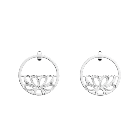 Boucles d'Oreilles Couleur Argent Flora Les Georgettes | UB Bijoux