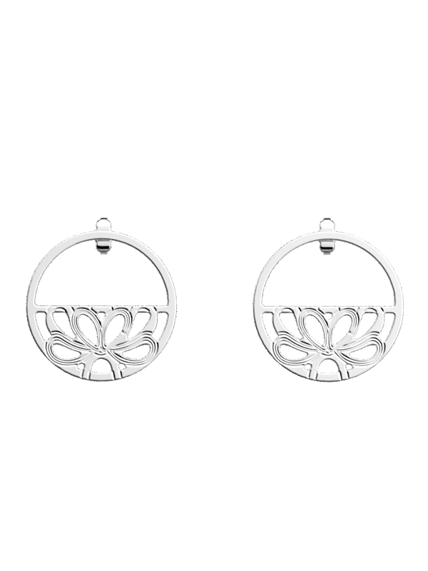 Boucles d'Oreilles Couleur Argent Flora Les Georgettes | UB Bijoux