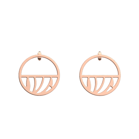 Boucles d'Oreilles Dorées Rose Perroquet Les Georgettes | UB Bijoux