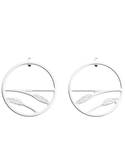 Boucles d'Oreilles Couleur Argent Epi de Blé Les Georgettes | UB Bijoux
