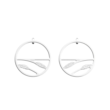 Boucles d'Oreilles Couleur Argent Epi de Blé Les Georgettes | UB Bijoux