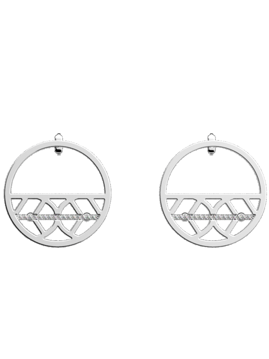 Boucles d'Oreilles Couleur Argent Faucon Précieuse Les Georgettes | UB Bijoux