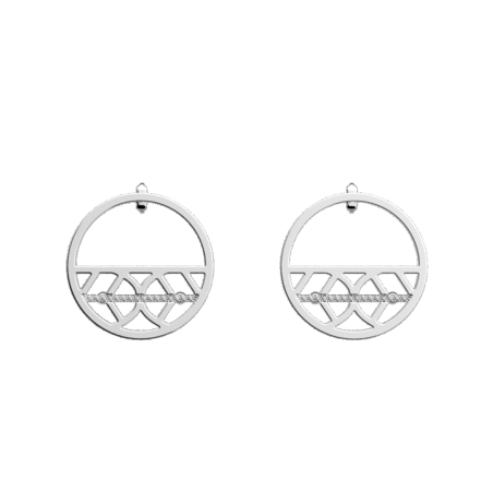 Boucles d'Oreilles Couleur Argent Faucon Précieuse Les Georgettes | UB Bijoux