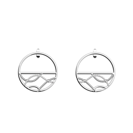 Boucles d'Oreilles Couleur Argent Ondes Précieuse Les Georgettes | UB Bijoux