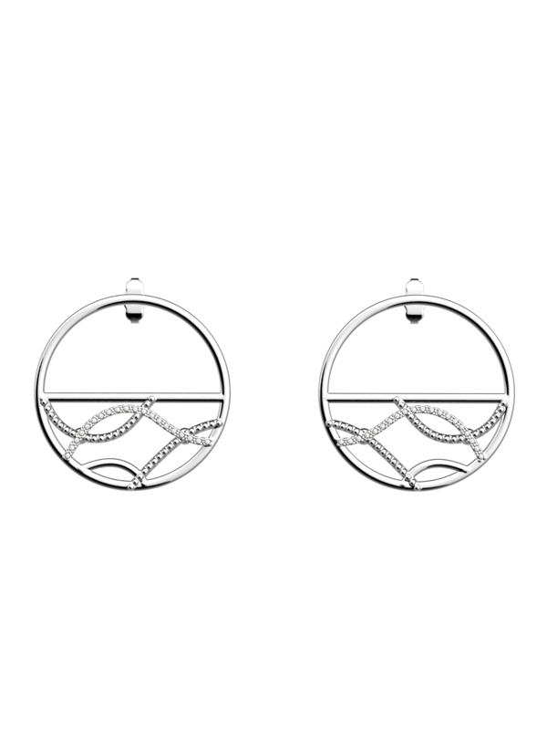 Boucles d'Oreilles Couleur Argent Ondes Précieuse Les Georgettes | UB Bijoux