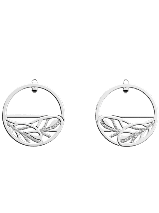 Boucles d'Oreilles Couleur Argent Plumes Précieuse Les Georgettes | UB Bijoux