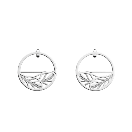 Boucles d'Oreilles Couleur Argent Plumes Précieuse Les Georgettes | UB Bijoux