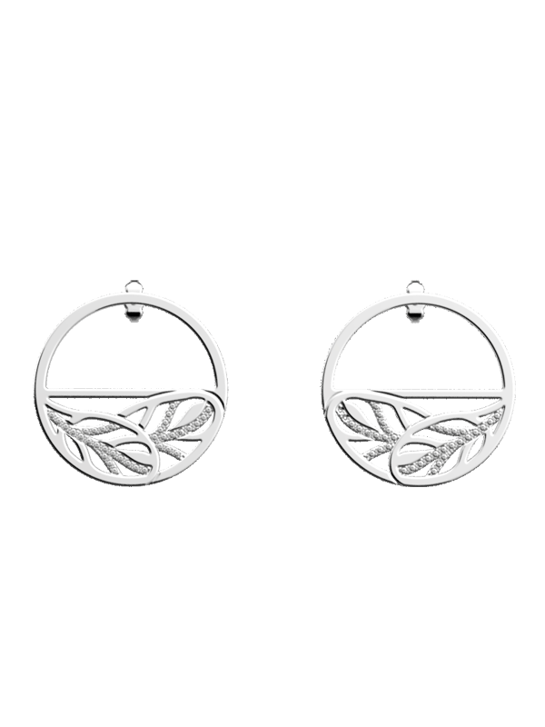 Boucles d'Oreilles Couleur Argent Plumes Précieuse Les Georgettes | UB Bijoux