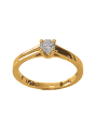 Solitaire V Or Jaune 750 et Diamant