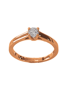 Solitaire V Or Rose 750 et Diamant | UBBijoux.com