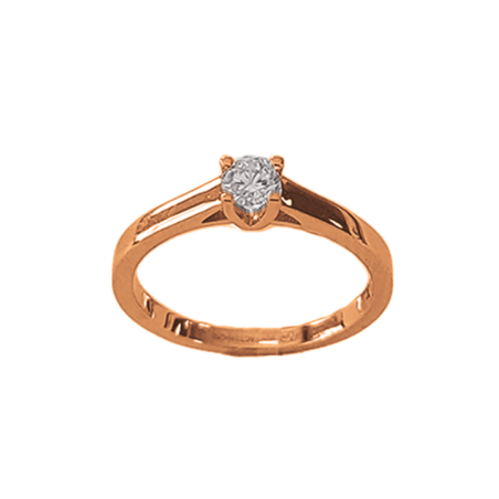 Solitaire V Or Rose 750 et Diamant | UBBijoux.com