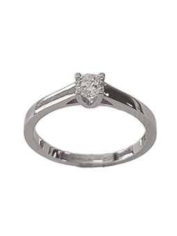 Solitaire V Or Blanc 750 et Diamant | UBBijoux.com
