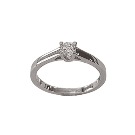 Solitaire V Or Blanc 750 et Diamant | UBBijoux.com