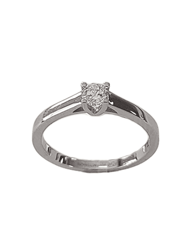 Solitaire V Or Blanc 750 et Diamant | UBBijoux.com