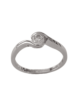 Solitaire Croisé Or Blanc 750 et Diamant | UBBijoux.com