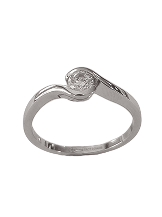 Solitaire Croisé Or Blanc 750 et Diamant | UBBijoux.com