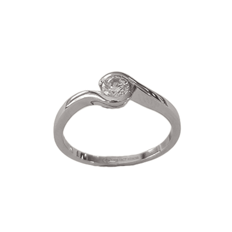 Solitaire Croisé Or Blanc 750 et Diamant | UBBijoux.com