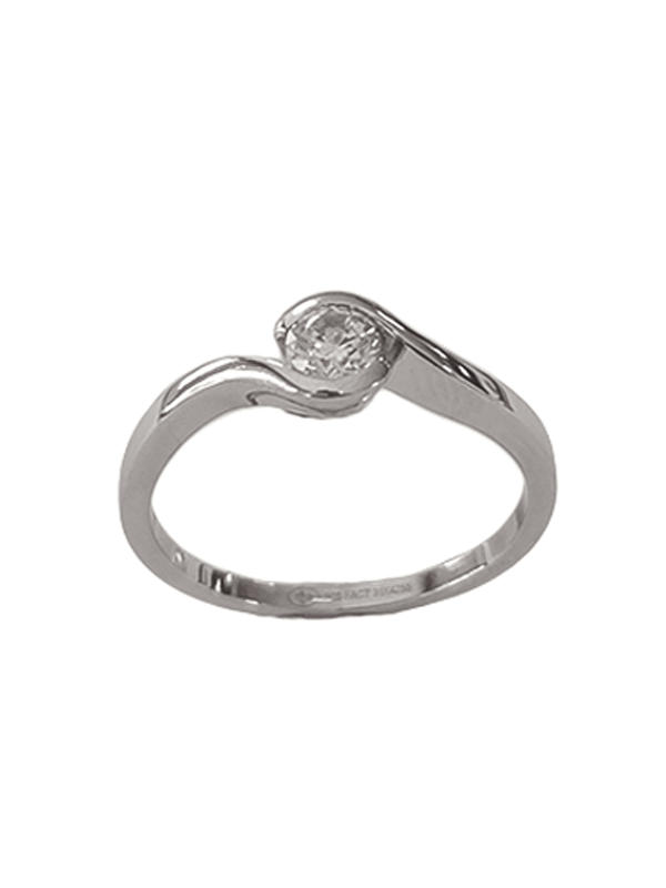 Solitaire Croisé Or Blanc 750 et Diamant | UBBijoux.com