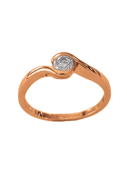 Solitaire Croisé Or Rose 750 et Diamant | UBBijoux.com