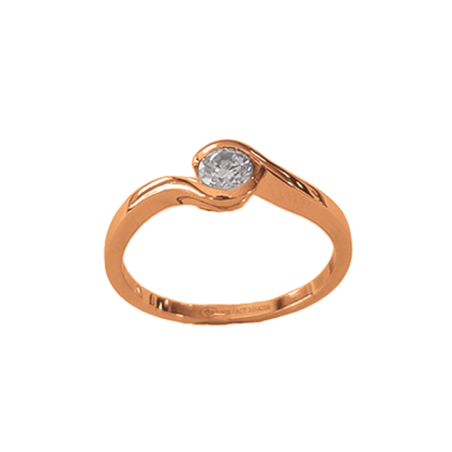 Solitaire Croisé Or Rose 750 et Diamant | UBBijoux.com