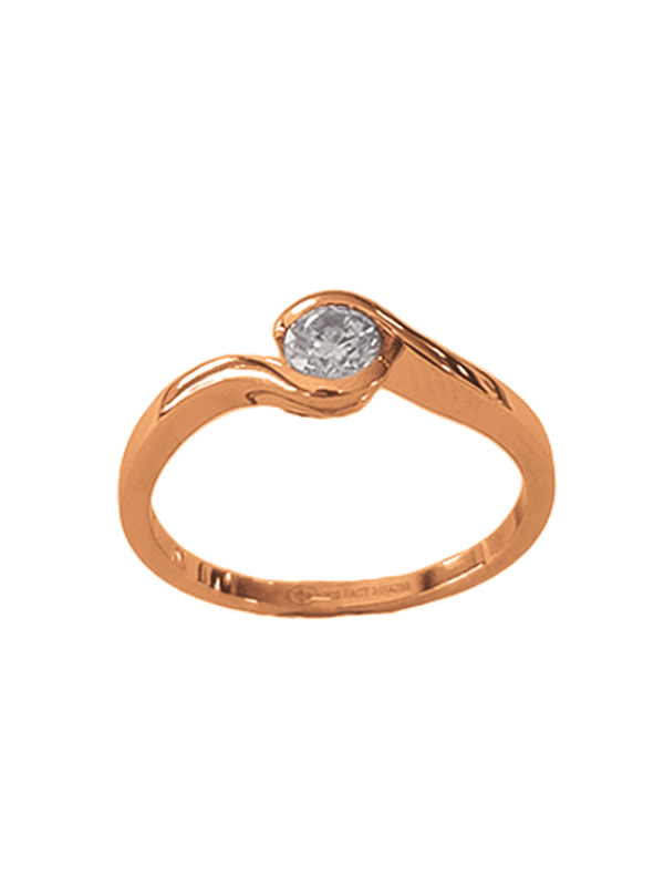 Solitaire Croisé Or Rose 750 et Diamant | UBBijoux.com