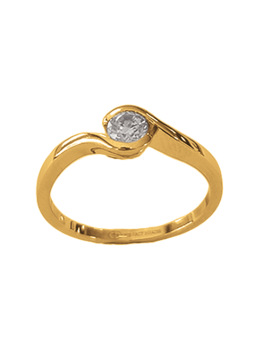 Solitaire Croisé Or Jaune 750 et Diamant | UBBijoux