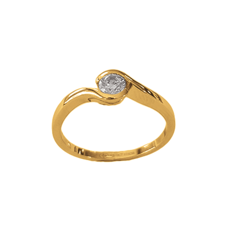Solitaire Croisé Or Jaune 750 et Diamant | UBBijoux