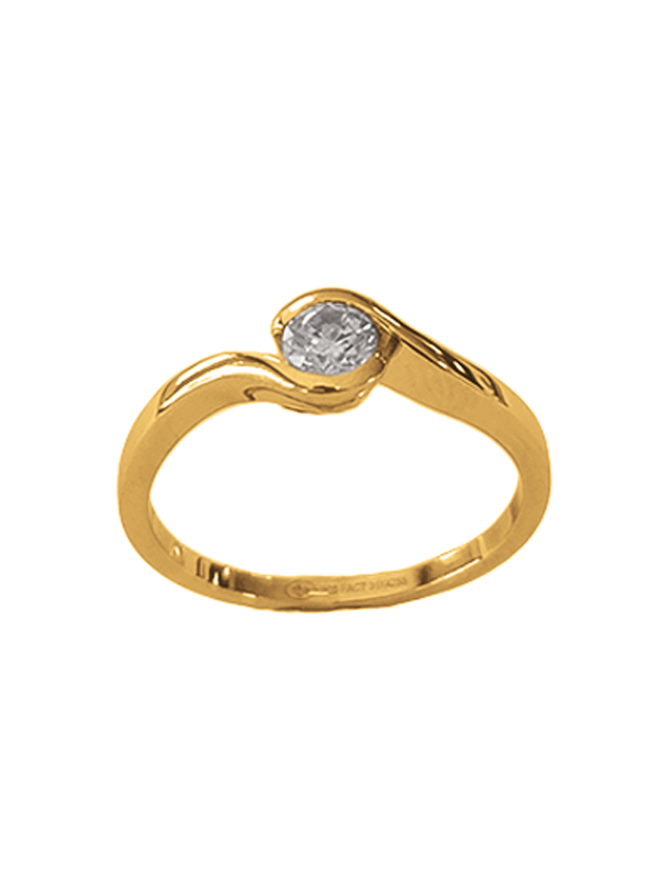 Solitaire Croisé Or Jaune 750 et Diamant | UBBijoux