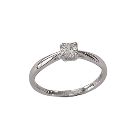Solitaire Palmette Or Blanc 750 et Diamant | UBBijoux.com