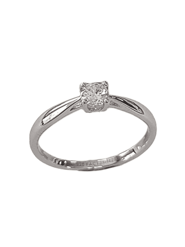 Solitaire Palmette Or Blanc 750 et Diamant | UBBijoux.com