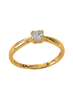 Solitaire Palmette Or Jaune 750 et Diamant | UBBijoux.com