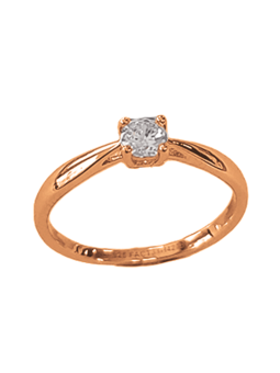 Solitaire Palmette Or Rose 750 et Diamant | UBBijoux.com