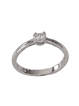 Solitaire Tulipe Or Blanc 750 et Diamant | UBBijoux