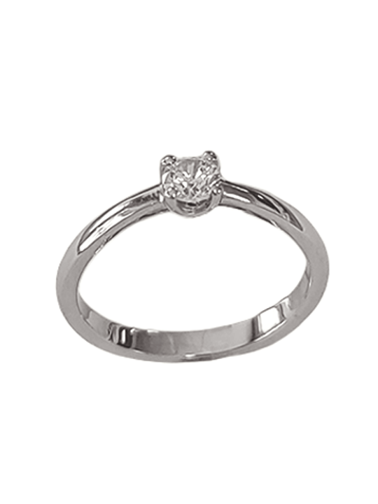 Solitaire Tulipe Or Blanc 750 et Diamant | UBBijoux