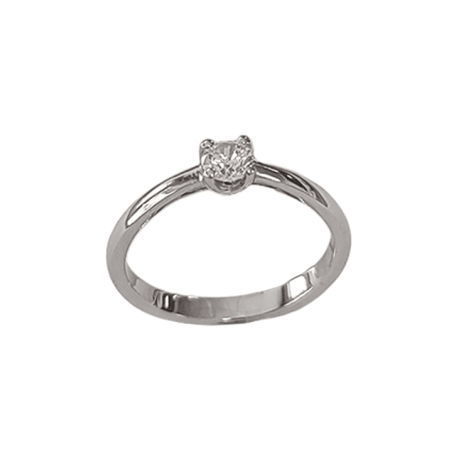 Solitaire Tulipe Or Blanc 750 et Diamant | UBBijoux