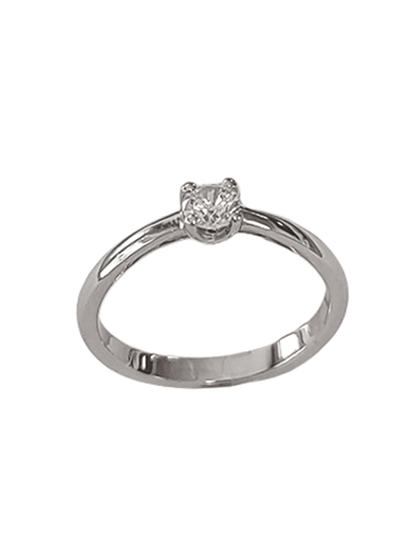 Solitaire Tulipe Or Blanc 750 et Diamant | UBBijoux