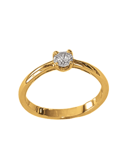 Solitaire Tulipe Or Jaune 750 et Diamant | UBBijoux.com