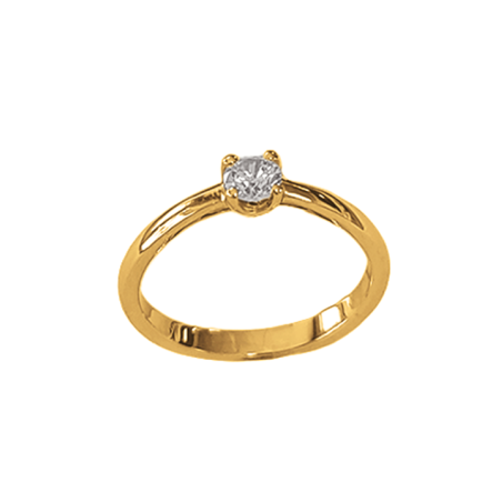 Solitaire Tulipe Or Jaune 750 et Diamant | UBBijoux.com
