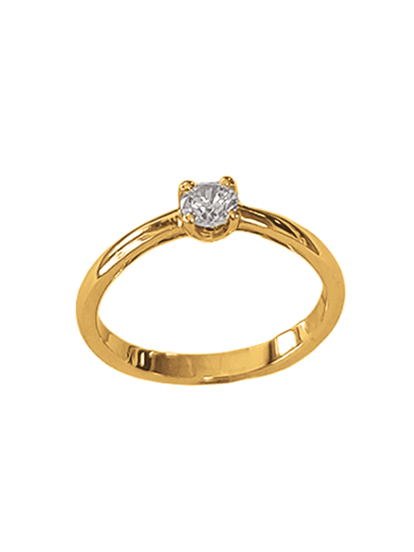Solitaire Tulipe Or Jaune 750 et Diamant | UBBijoux.com