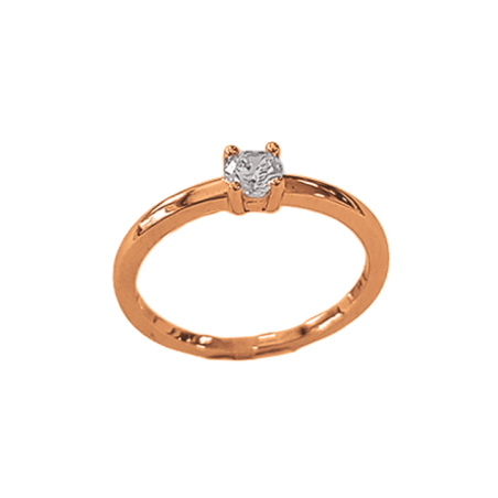 Solitaire Droit Or Rose 750 et Diamant | UBBijoux.com