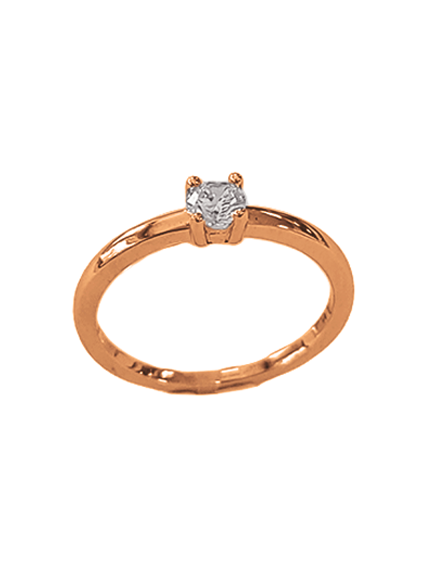 Solitaire Droit Or Rose 750 et Diamant | UBBijoux.com