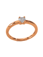 Solitaire Droit Or Rose 750 et Diamant | UBBijoux.com