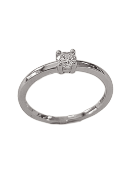 Solitaire Droit Or Blanc 750 et Diamant | UBBijoux